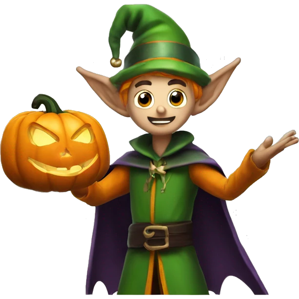 pumkin elf male casting a spell emoji