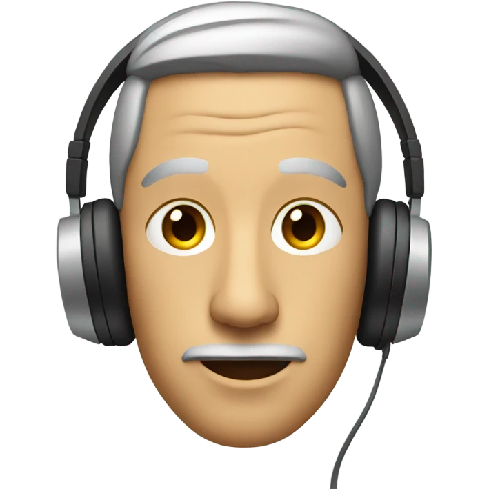 Man with long nose with headphones  emoji