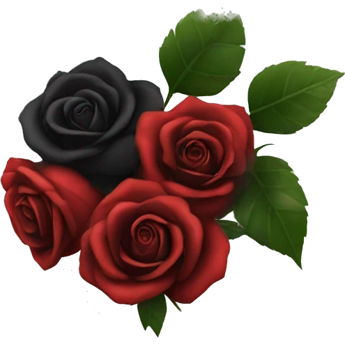 bouquet of black and red roses  emoji