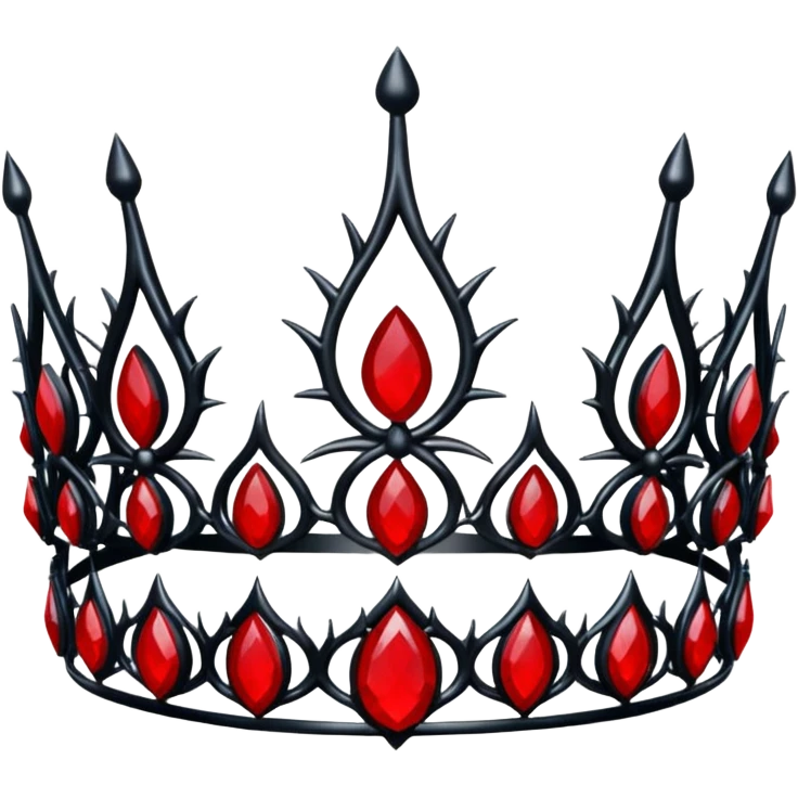 Black and red gothic thorny tiara  emoji