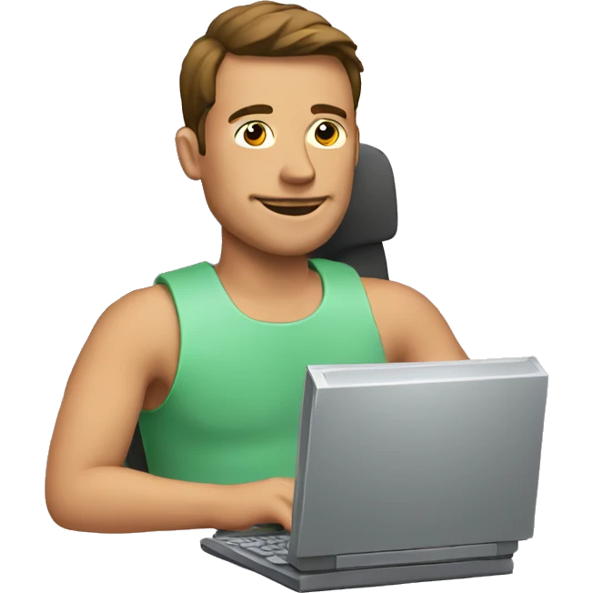 Man with computer  emoji