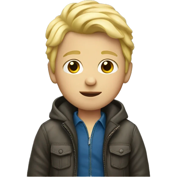 blonde boy in jacket emoji