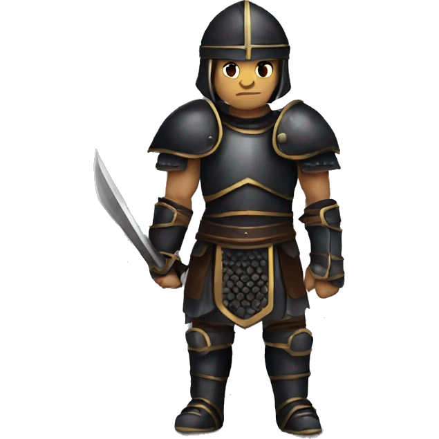 gladiator human in black armor rpg emoji