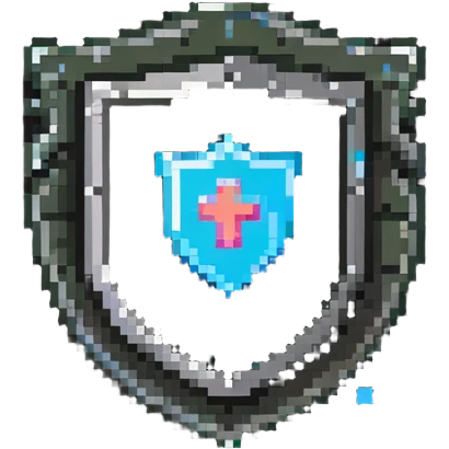 IT support shield with computer and help symbol emoji