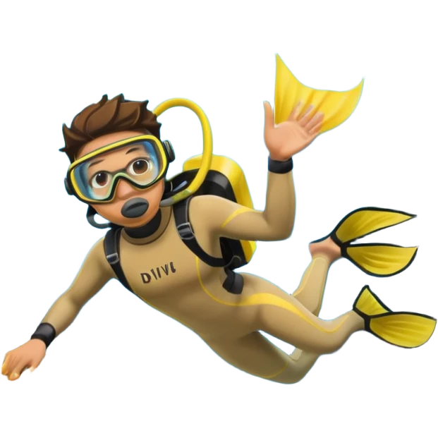 Diver + yellow fins,Coral Diver. emoji