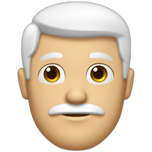 Hombre de piel blanca con el pelo corto negro y peinado hacia el lado derecho, con los lados rapados, sin barba y sin bigote y sin gafas emoji