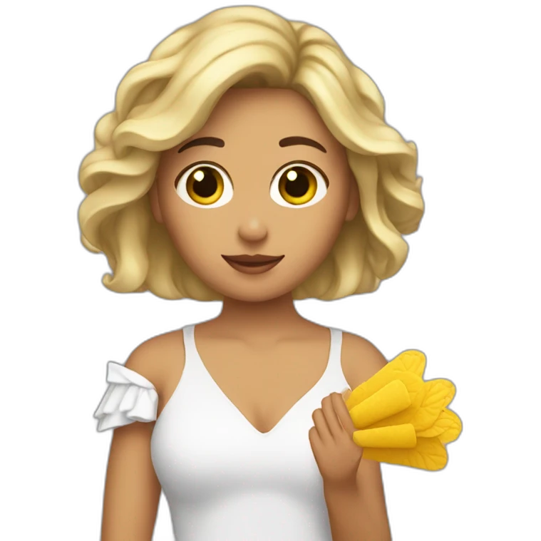 chica con abanico en la mano emoji