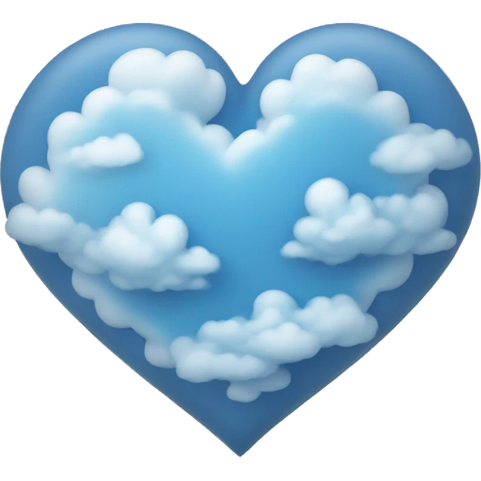 Blue cloudy heart emoji