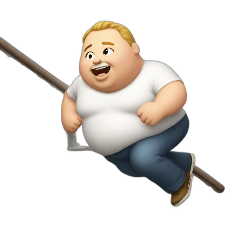 fat guy falling down the stairs emoji
