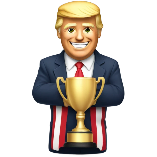 Trump with a trophy  emoji