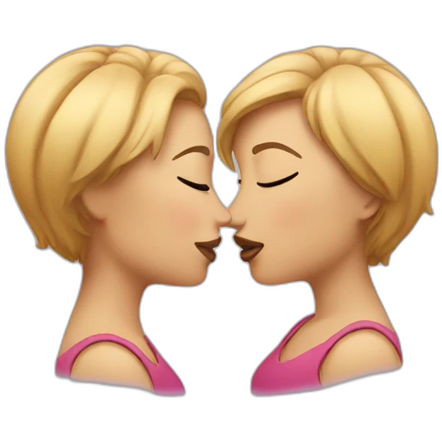 Woman and woman kissing emoji
