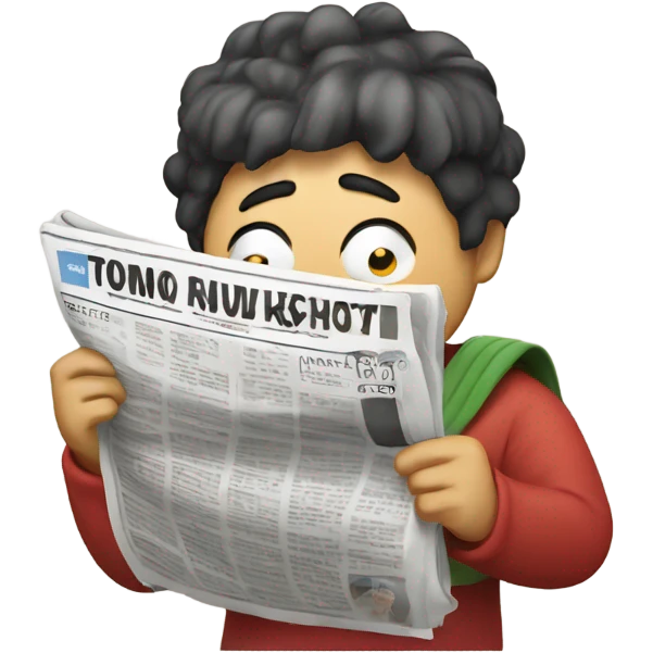 A kimchi character reading a newspaper emoji