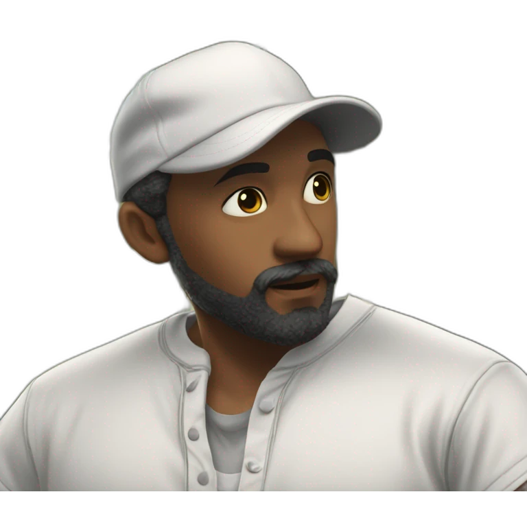 man in white baseball cap emoji