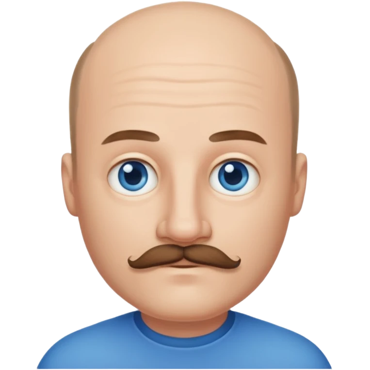 White man mustache balding emoji