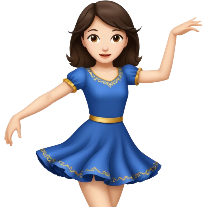 Brunette girl dancing emoji