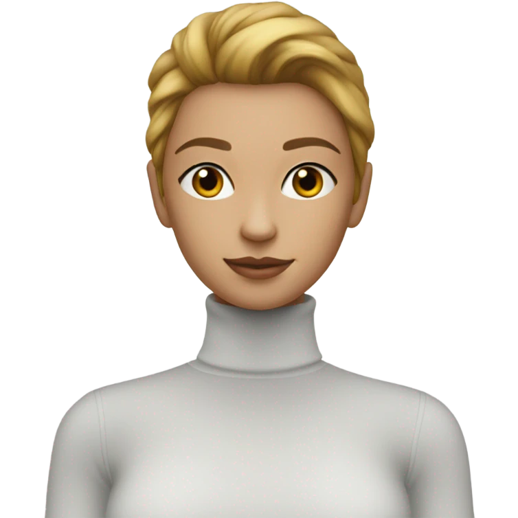 white long-sleeve turtle-neck bodysuit isolated emoji