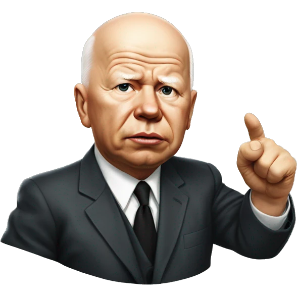 Khrushchev photorealistic threatens with his fist emoji