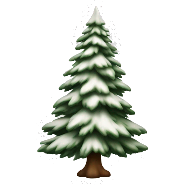  actual white fir christmas tree isolated.  emoji