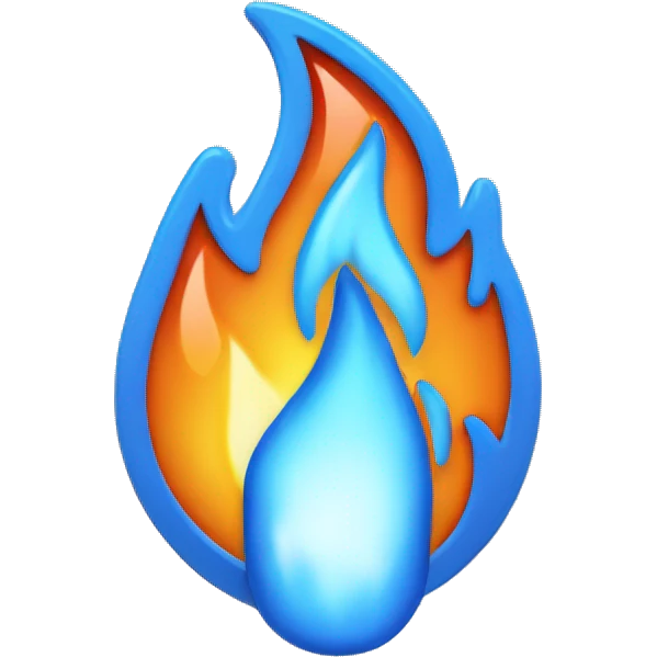 flame with cooling glass emoji