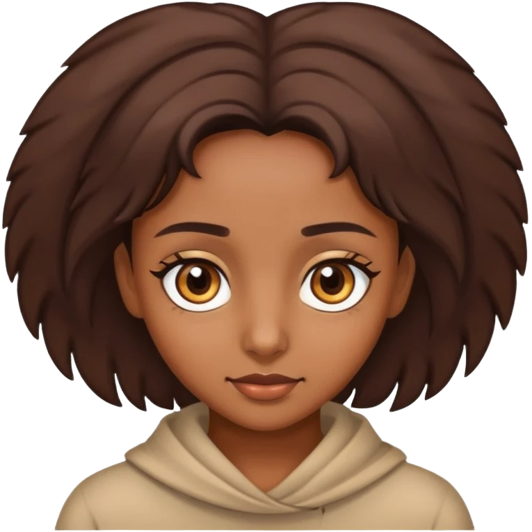 chica morena con ojos castaños emoji
