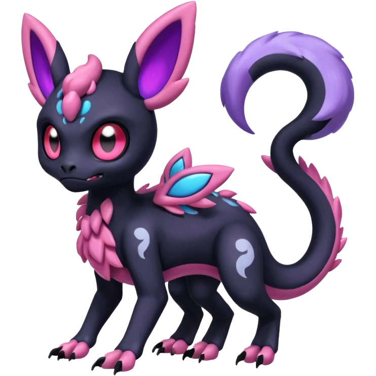 Shiny Duskull-Salandit-Sylveon-Fakémon-hybrid-creature (full body)  emoji