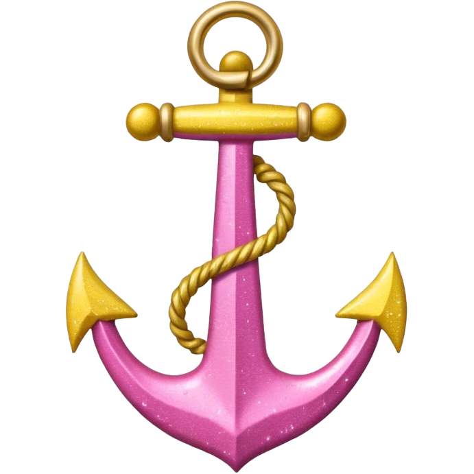 glitter pink and yellow anchor emoji