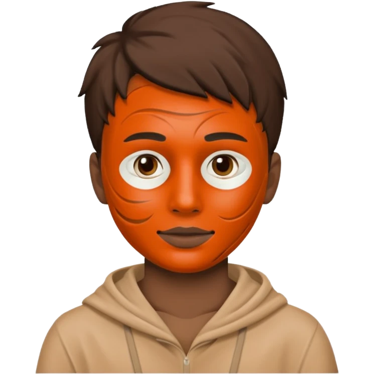 Boy with clay mask on face  emoji