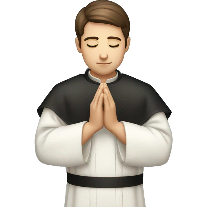 The Young italian Priest in prayer emoji