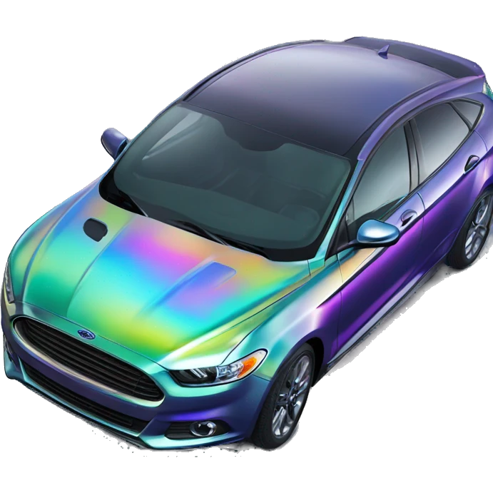 Holographic oil slick rainbow oilslick ford car emoji