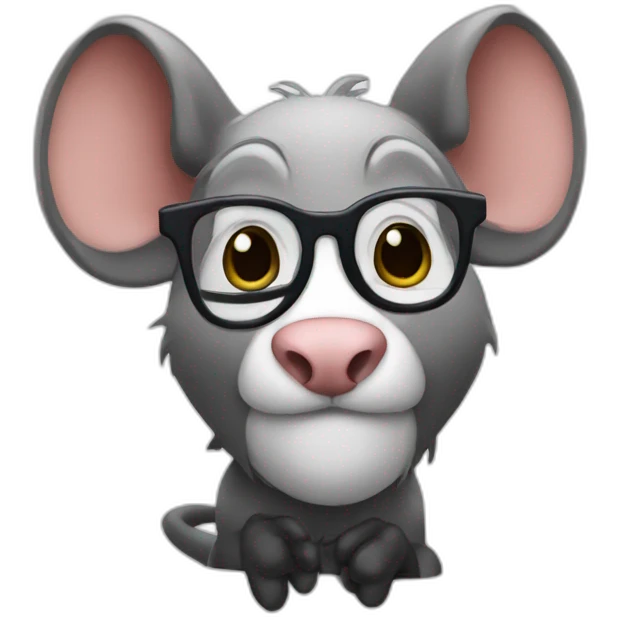 nerd face dark rat emoji