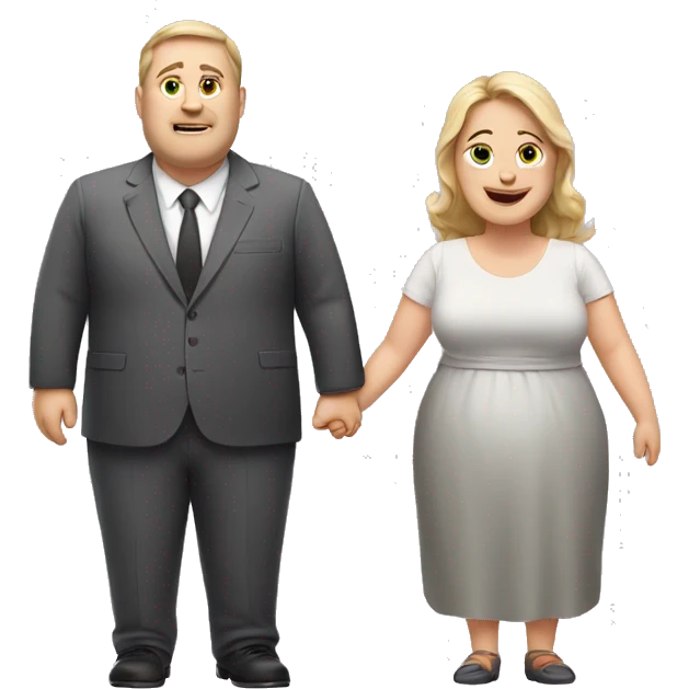 fatty white man loves his wife emoji