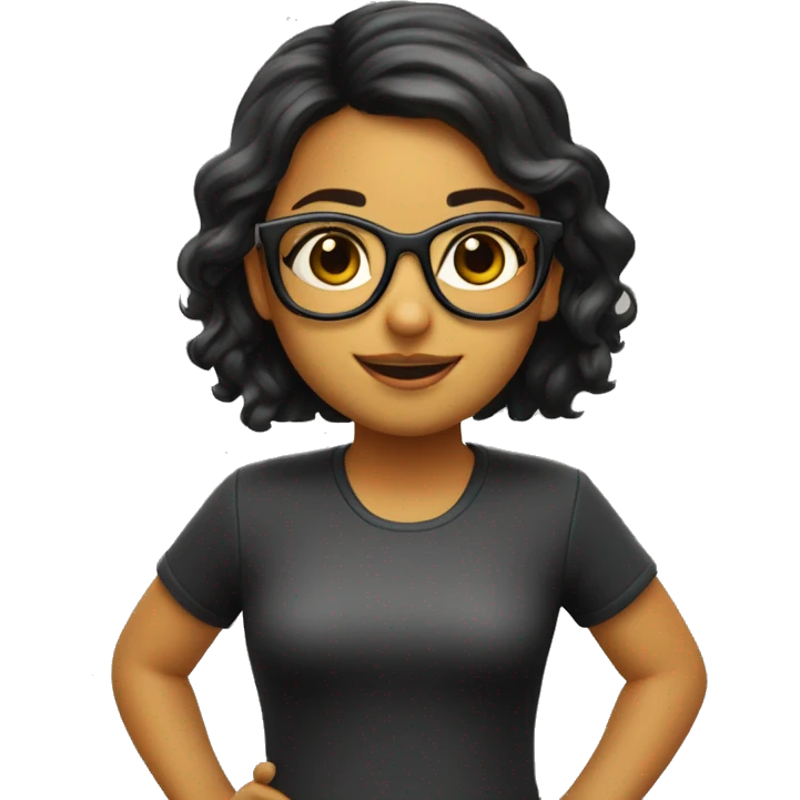 Niña con gafas y pecas que se llame Esther con gafas y pecas  emoji