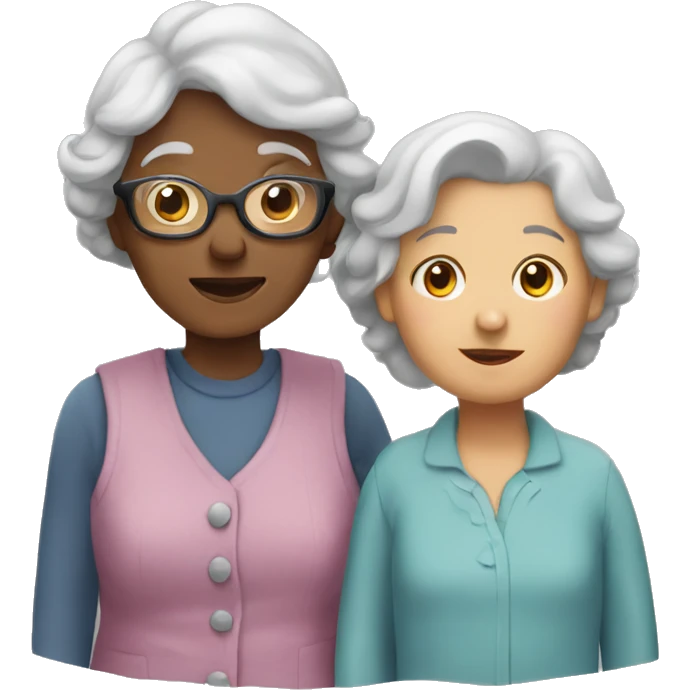 Grandma with a boy and girl emoji