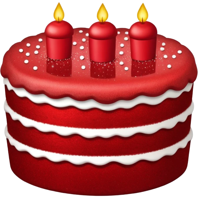 red glitter cake emoji