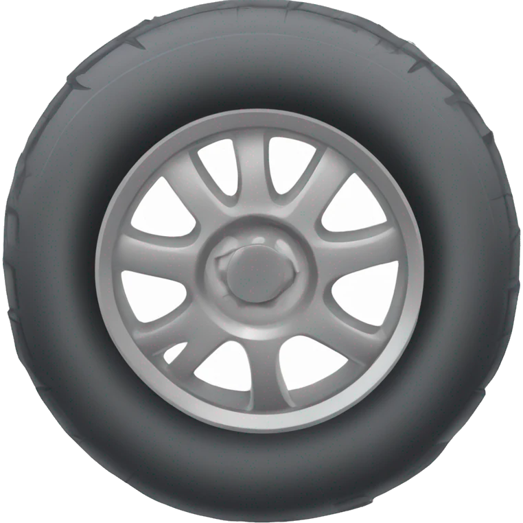 A simple and clean design of a compact car with one flat tire, showing the tire slightly deflated and pressed against the ground. Cartoonish style, minimal details, suitable for use as an emoji. White or transparent background. emoji