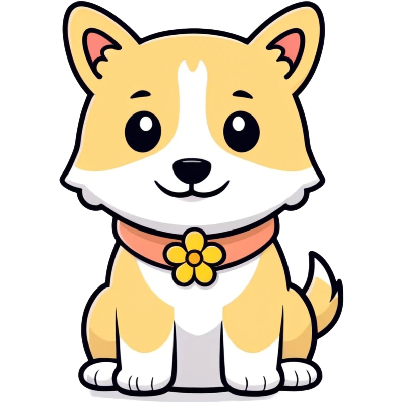 Dog flower, pet emoji