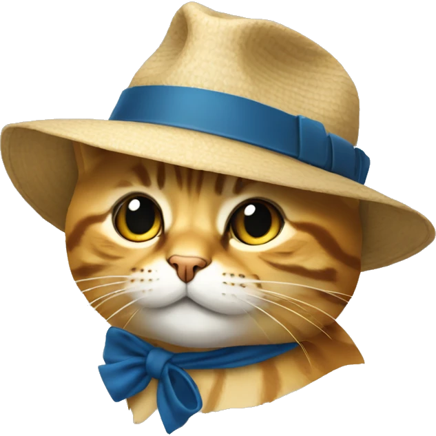 Un chat avec un chapeau sur la tête  emoji