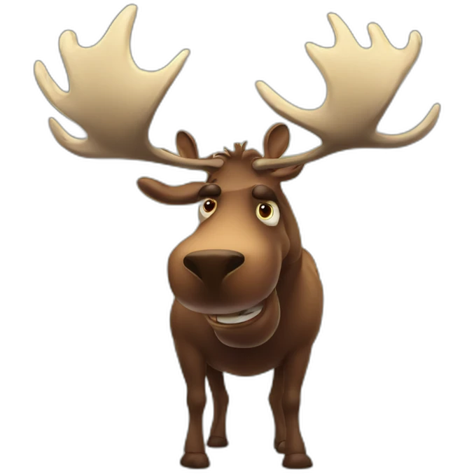 mean looking moose emoji