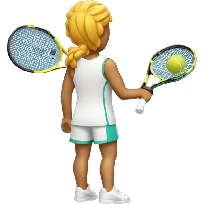 tennis player's back symmetric holding racquet emoji
