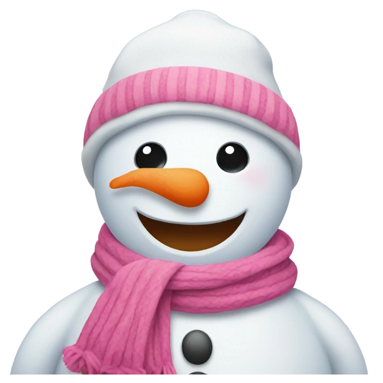 snowman with pink scarf emoji