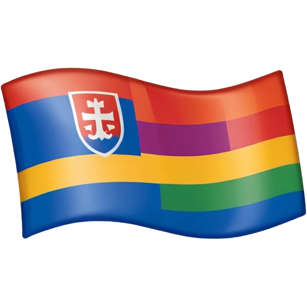 A slovak flag combined with a gay flag emoji
