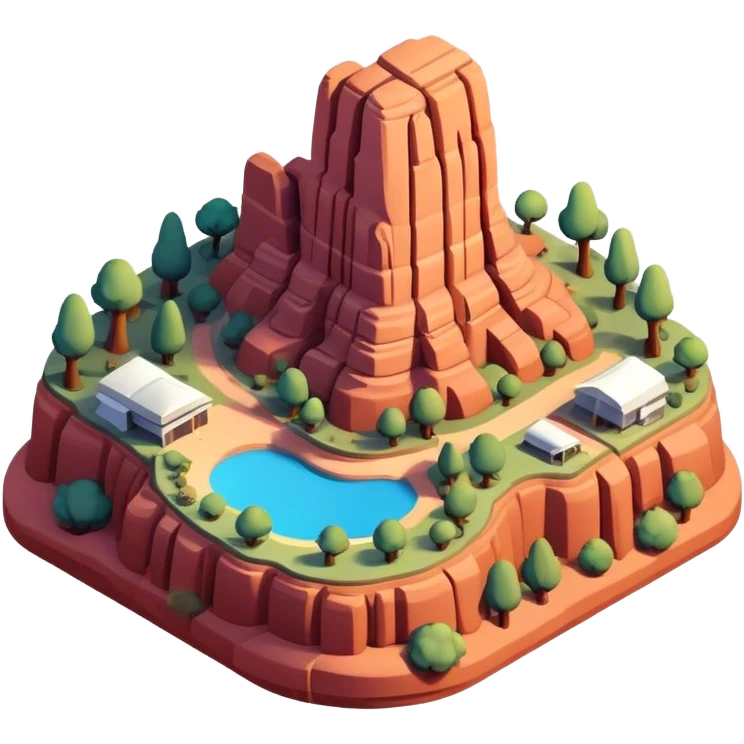 Isometric Sedona sunset 3d scenery emoji