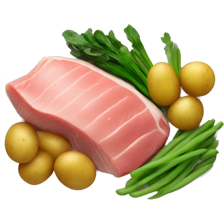Fillet with baby potatoes and vegetables  emoji