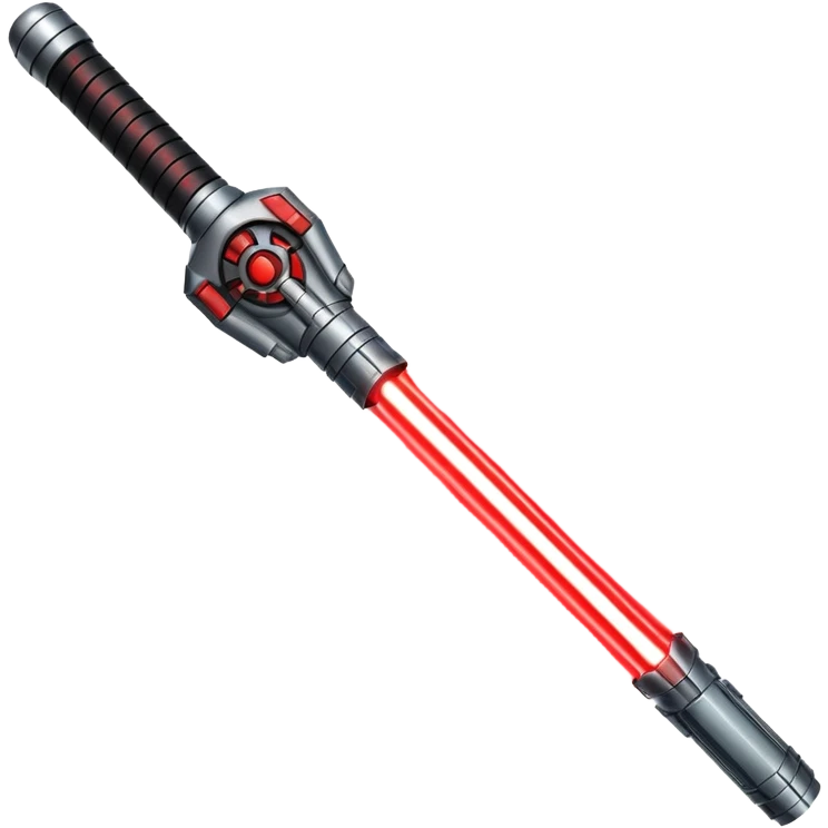 lightsaber with glowing red blade and simple hilt emoji