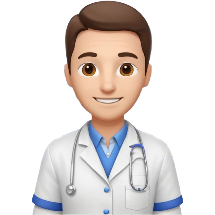 pharmacist portrait, head and shoulders only, wearing a pharmacy apron, casual outfit, friendly smile, retail pharmacy vibe, 3D cartoon, mobile game icon style, clean background, no text, no watermark emoji