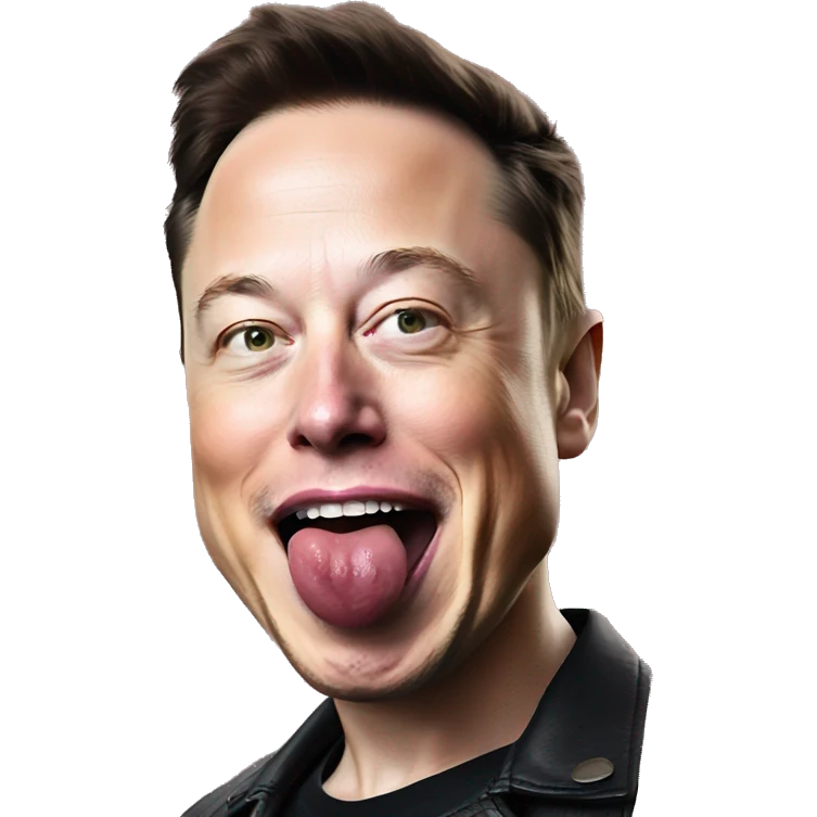 elon musk tongue out emoji