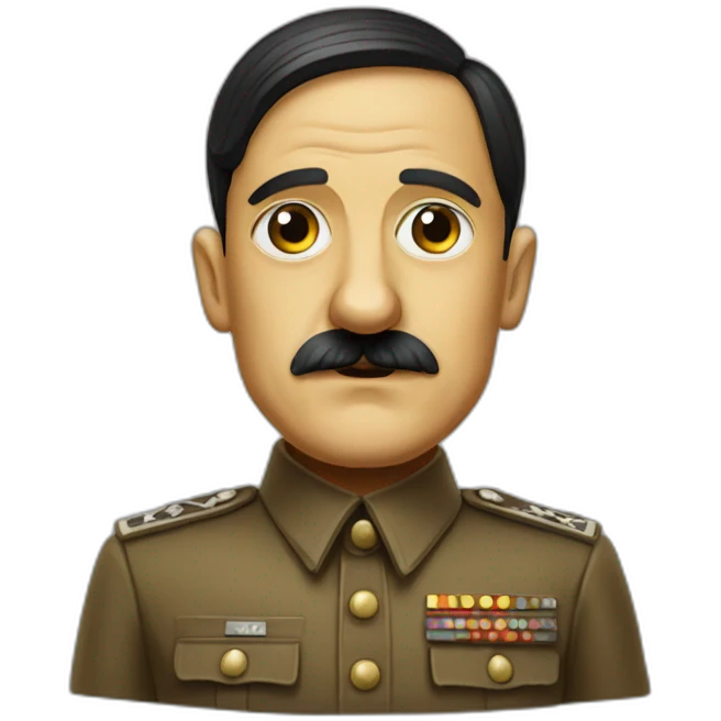 Hitler, realistic, small mustard emoji