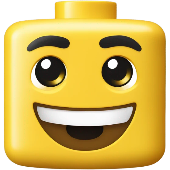 Lego head smiling emoji