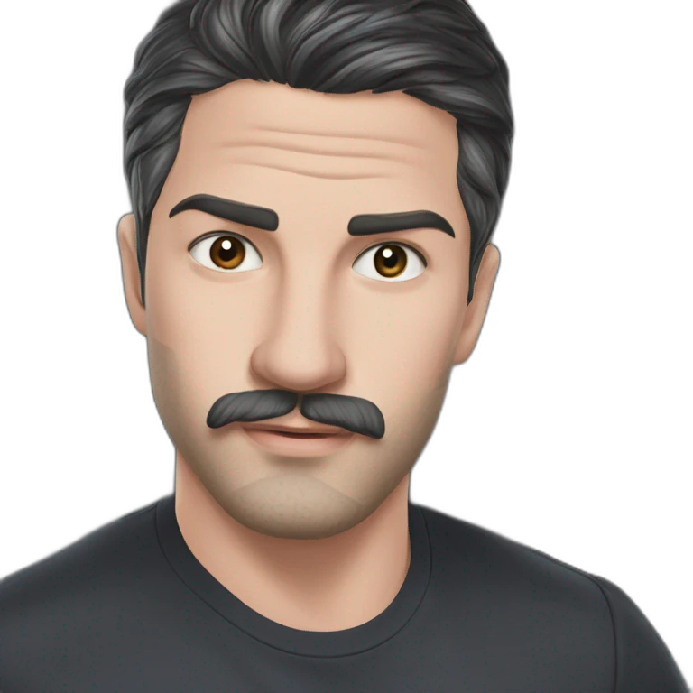 intense gazed bearded portrait emoji