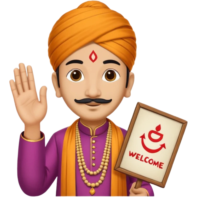 PANDIT JI WITH WELCOME TYPE emoji